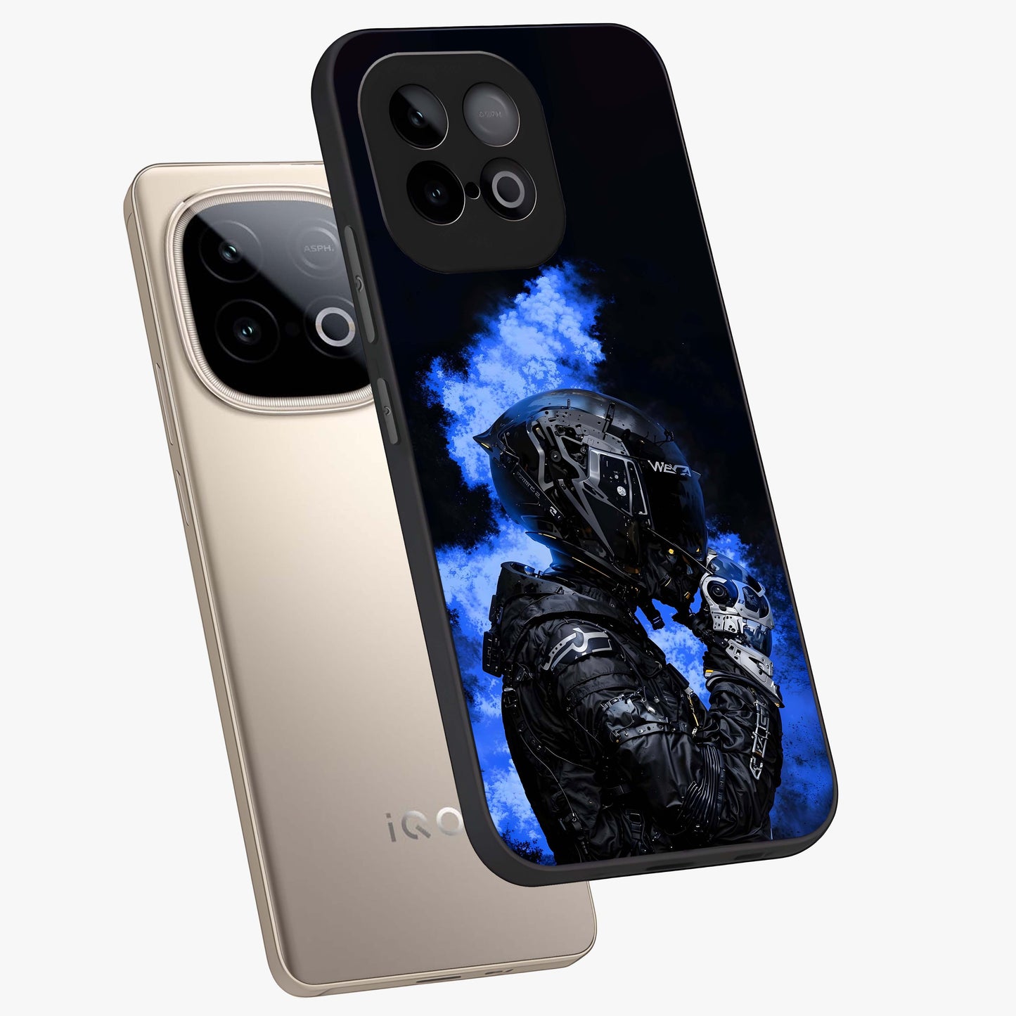 Cyber Sentinel Protocol Glass Case displayed in angled mockup highlighting digital cyber design with sci-fi aesthetic style.