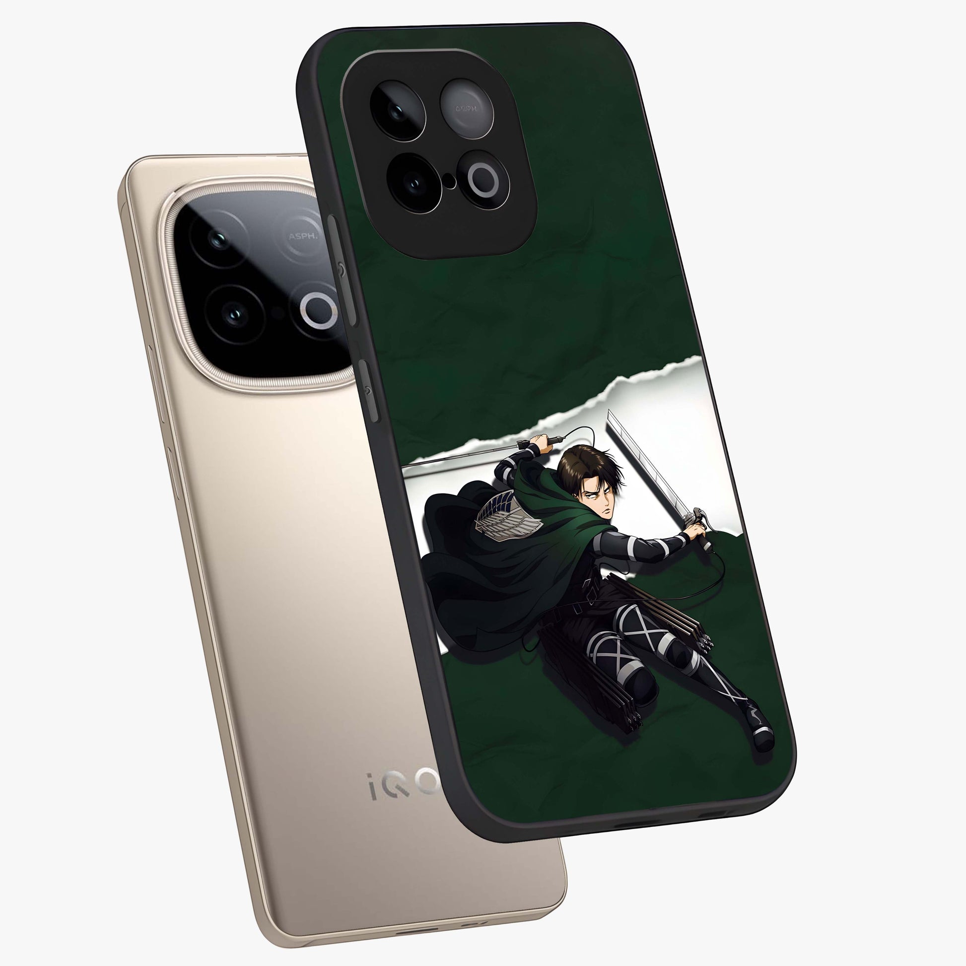 Emerald War Vanguard Glass Case displayed in angled mockup highlighting intense battle inspired design with emerald tone aesthetic.