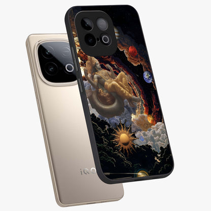 Galactic Divine God Glass Case displayed in angled mockup highlighting powerful celestial deity illustration with galactic aesthetic.
