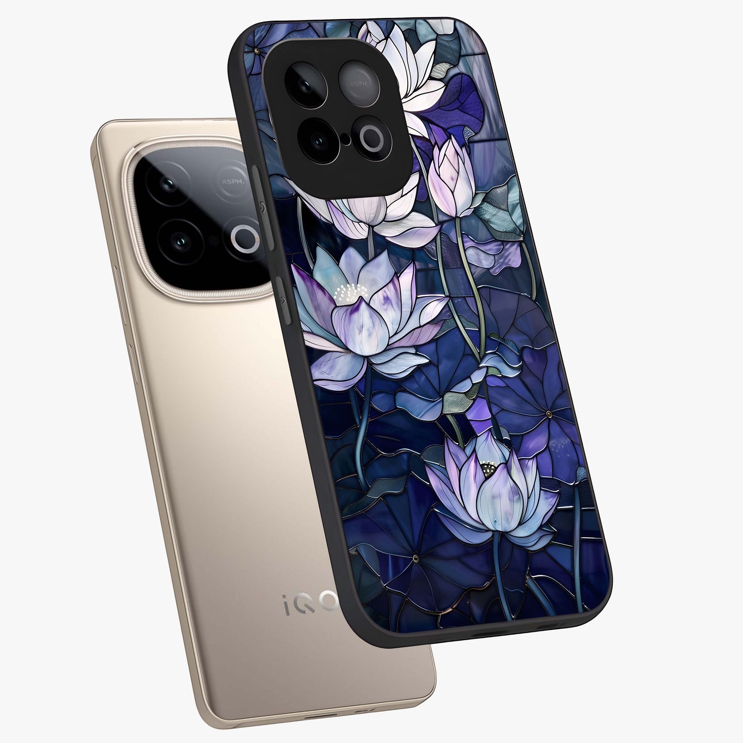 Gloss Petal Rush Glass Case displayed in angled mockup highlighting vibrant petal design with elegant floral aesthetic.