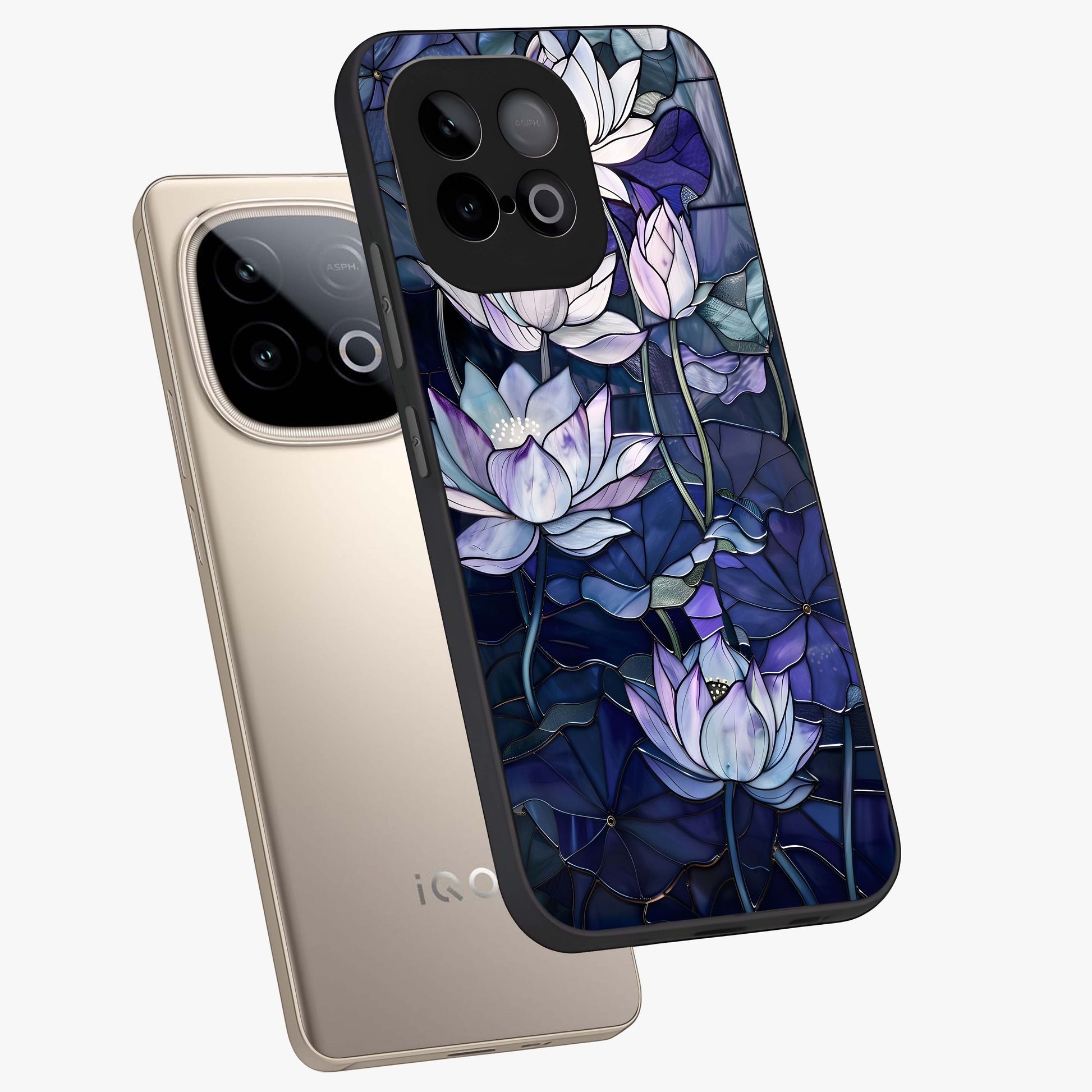 Gloss Petal Rush Glass Case displayed in angled mockup highlighting vibrant petal design with elegant floral aesthetic.