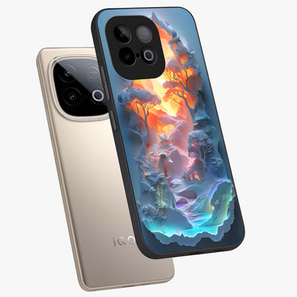 Glow Forest Portal Glass Case displayed in angled mockup highlighting mystical forest design with magical glowing aesthetic.