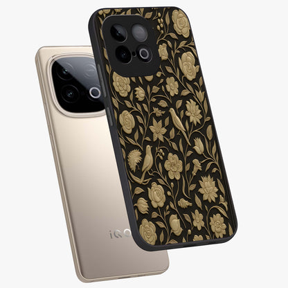 Golden Evil Eye Mandala Glass Case displayed in angled mockup highlighting protective evil eye symbol with golden mandala design.