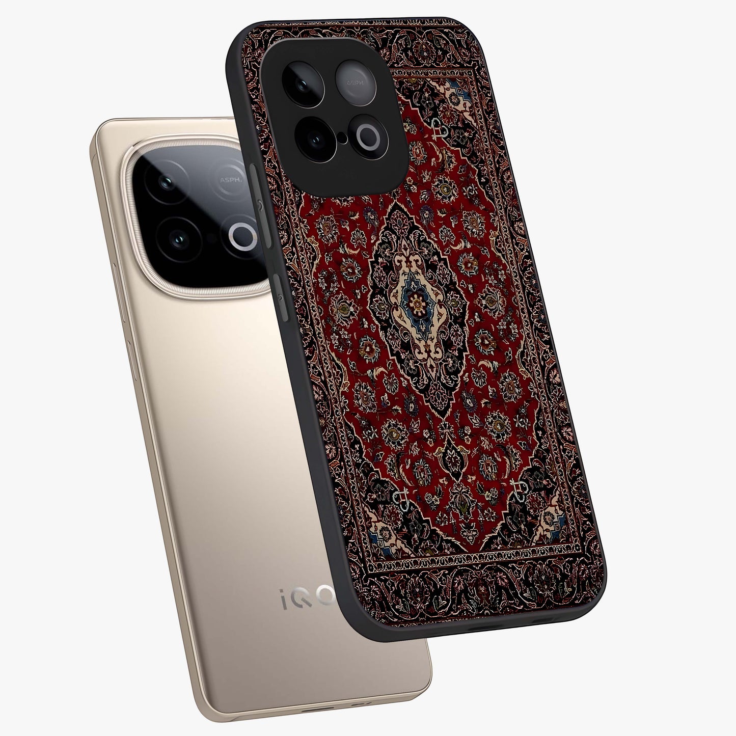 Heritage Carpet Royale Glass Case displayed in angled mockup highlighting intricate royal carpet design with heritage aesthetic.