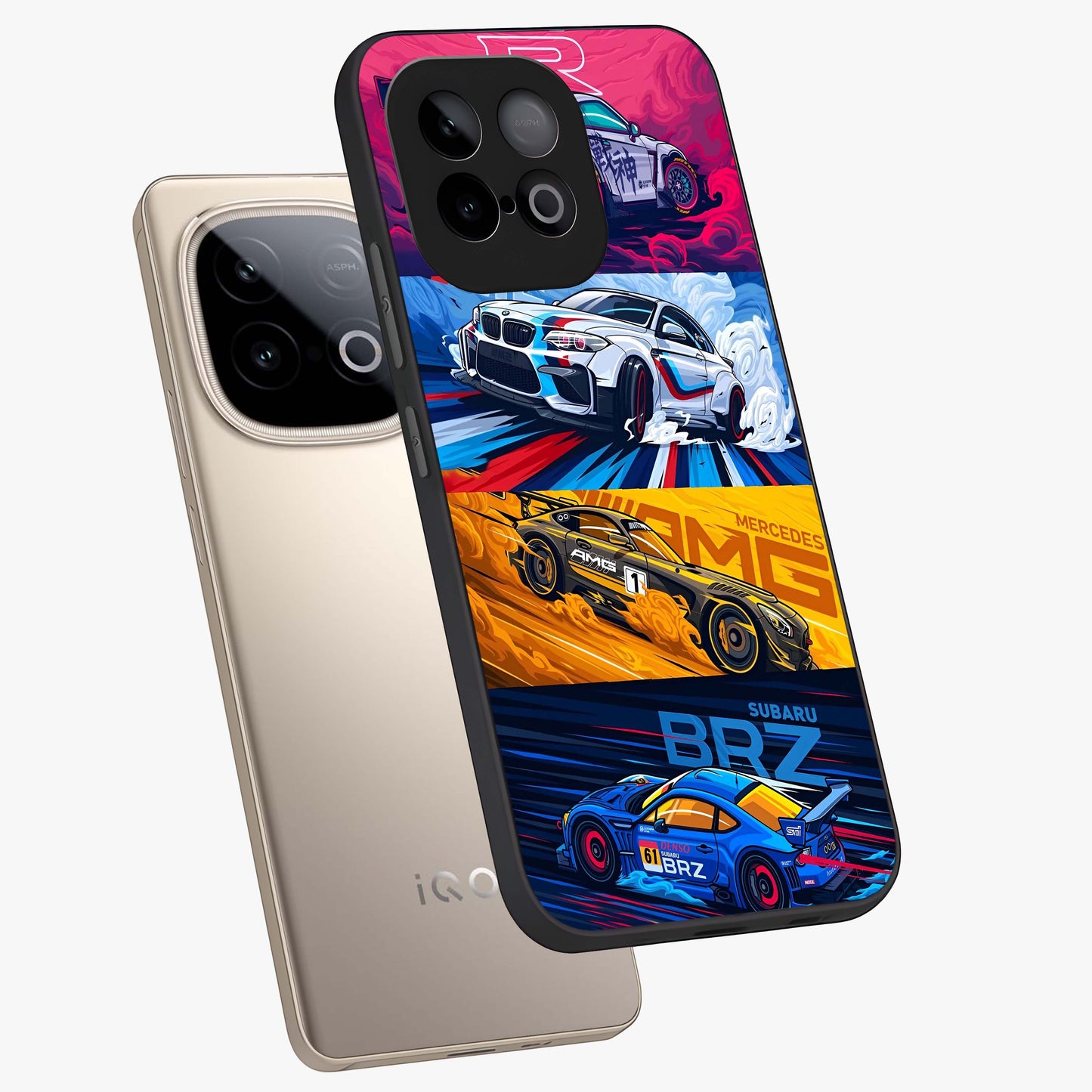 JDM Sports Car Glass Case displayed in angled mockup highlighting sleek Japanese racing car design with automotive aesthetic.