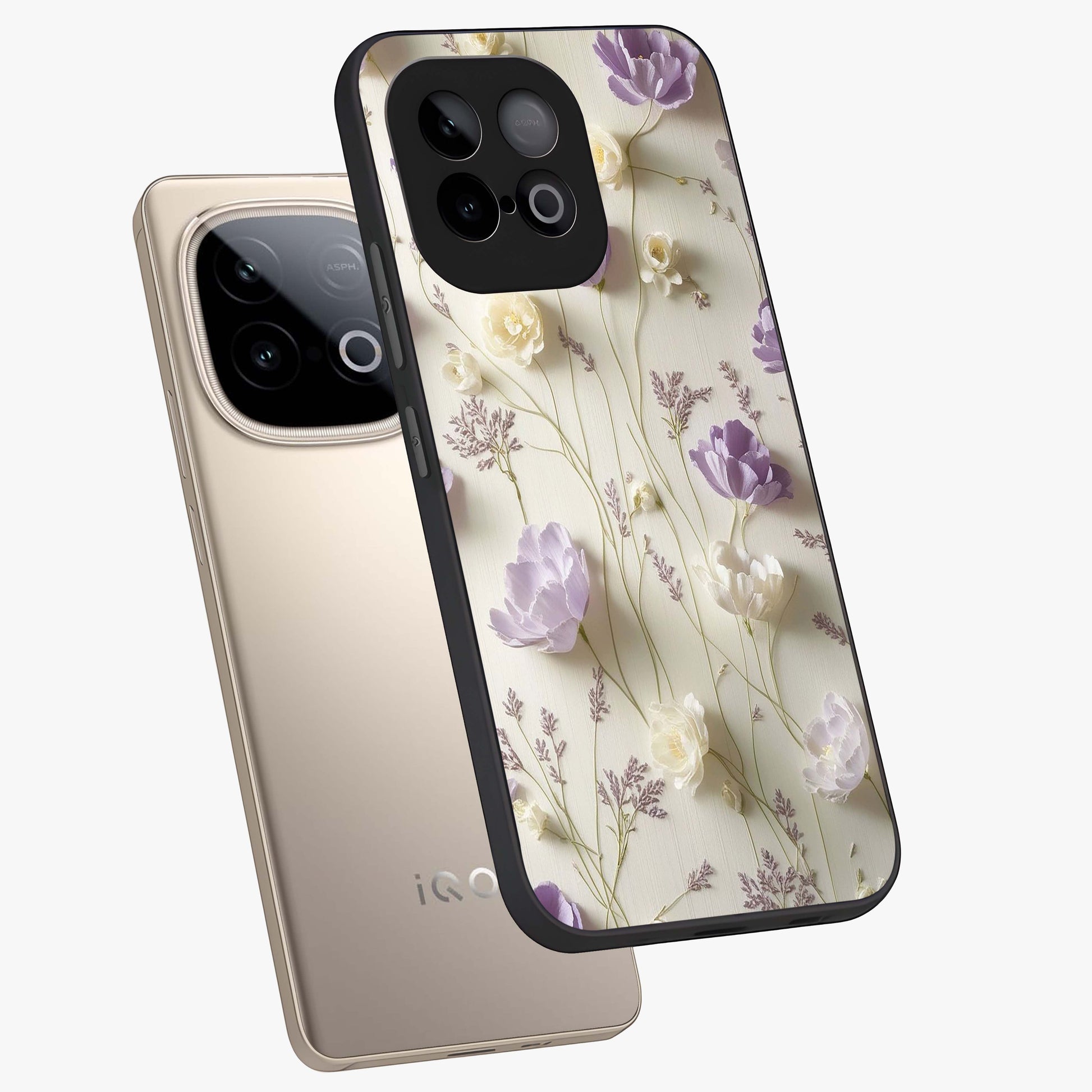 Lilac Breeze Harmony Glass Case displayed in angled mockup highlighting calm lilac breeze design with soothing aesthetic style.