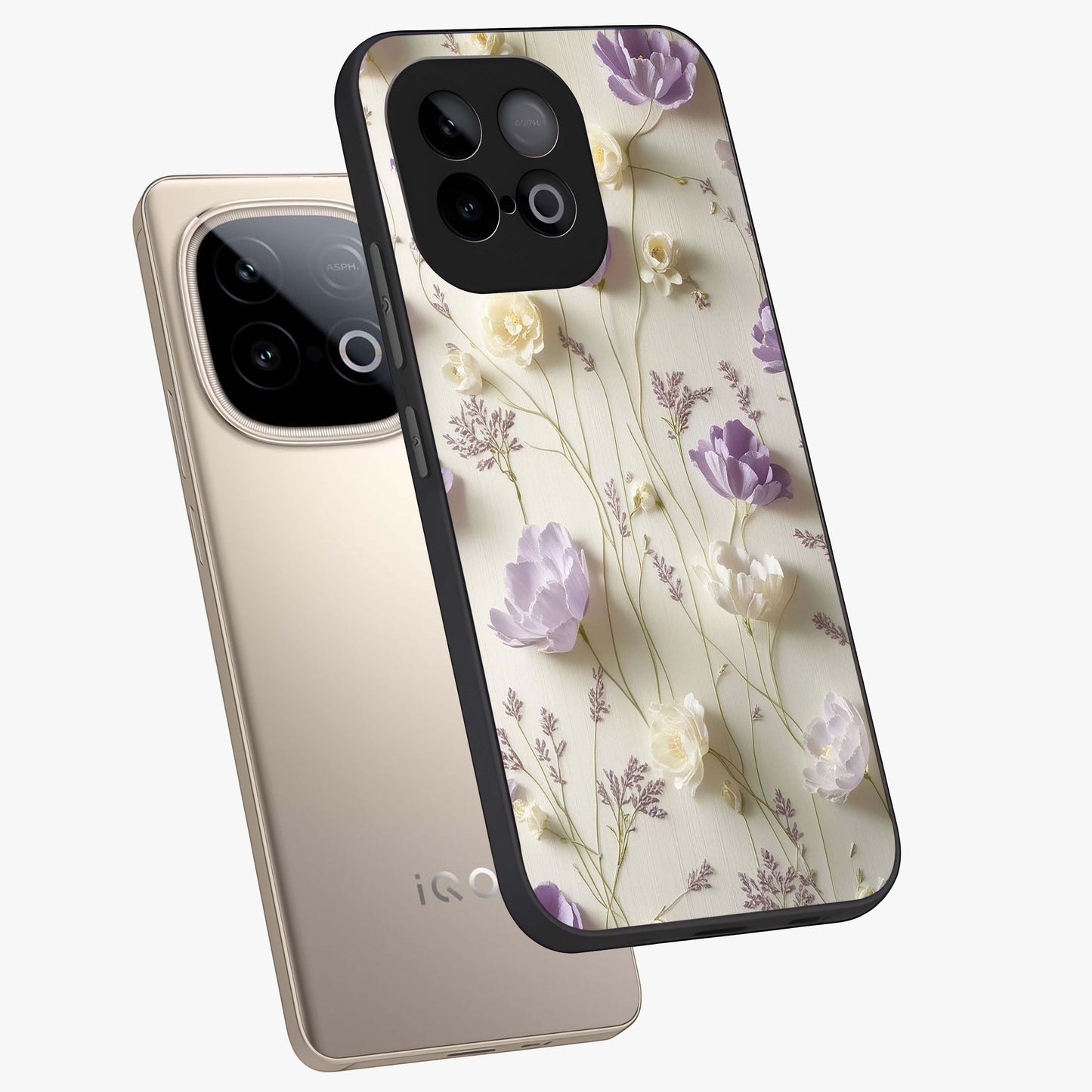 Lilac Breeze Harmony Glass Case displayed in angled mockup highlighting calm lilac breeze design with soothing aesthetic style.