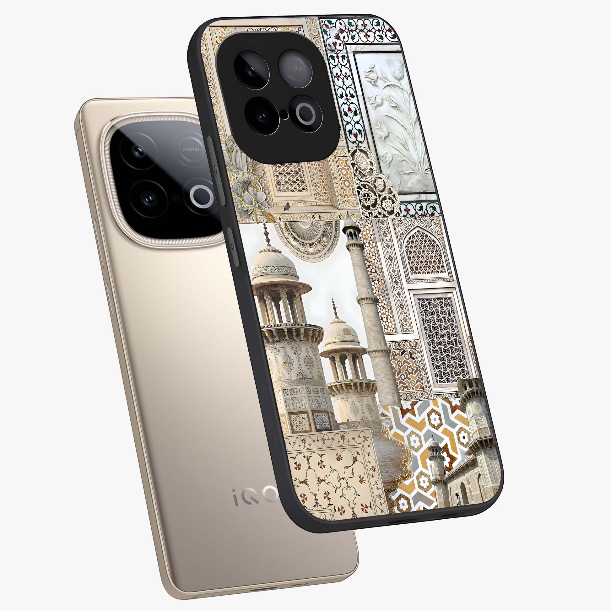 Mughal Marble Legacy Glass Case displayed in angled mockup highlighting elegant heritage marble artwork with royal aesthetic.