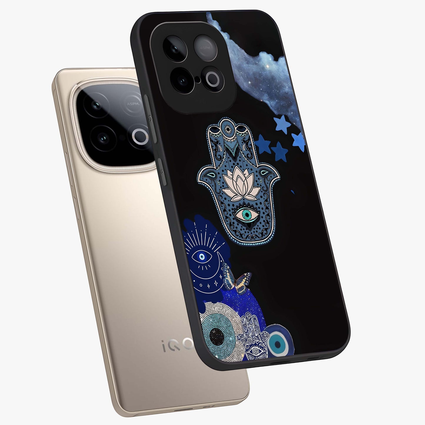 Mystic Hand Aura Glass Case displayed in angled mockup highlighting magical aura design with spiritual aesthetic style.