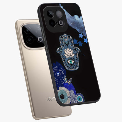 Mystic Hand Aura Glass Case displayed in angled mockup highlighting magical aura design with spiritual aesthetic style.