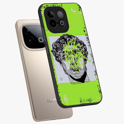 Neo Graffiti Rebellion Glass Case displayed in angled mockup highlighting urban street art design with rebellious aesthetic.