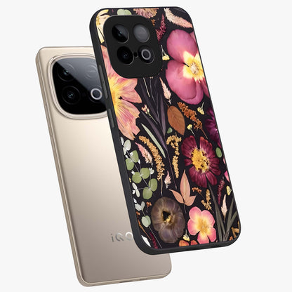 Petal Dream Tapestry Glass Case displayed in angled mockup highlighting decorative petal pattern with elegant botanical aesthetic.