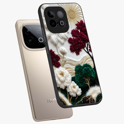 Radiant Bloom Elegance Glass Case displayed in angled mockup highlighting graceful floral design with radiant aesthetic style.