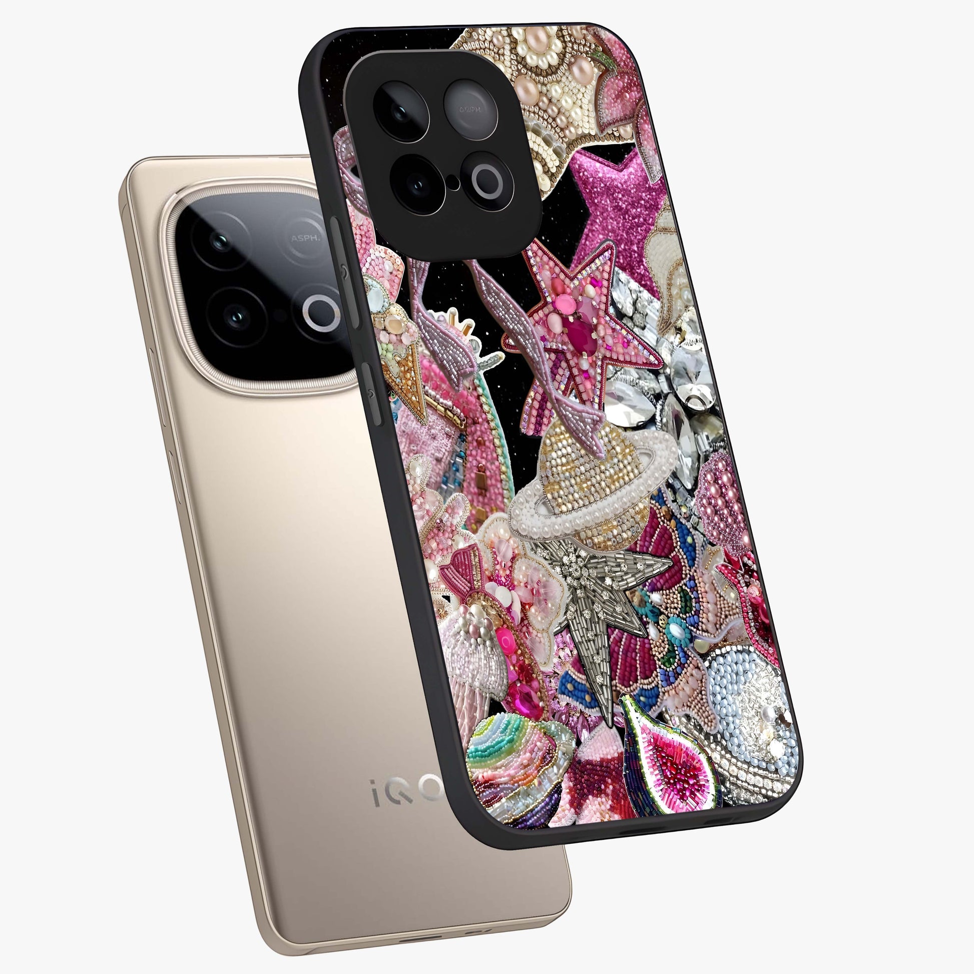 Starlit Jewel Dream Glass Case displayed in angled mockup highlighting glowing celestial jewel design with dreamy aesthetic.