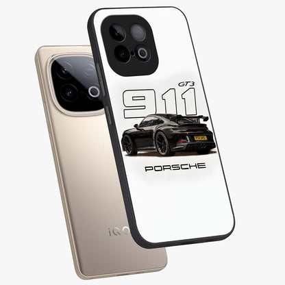 Turbo Legacy Icon Glass Case displayed in angled mockup highlighting dynamic automotive design with performance aesthetic.