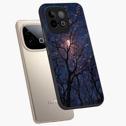 Twilight Sakura Serenade Glass Case displayed in angled mockup highlighting delicate sakura flower design with dreamy aesthetic.