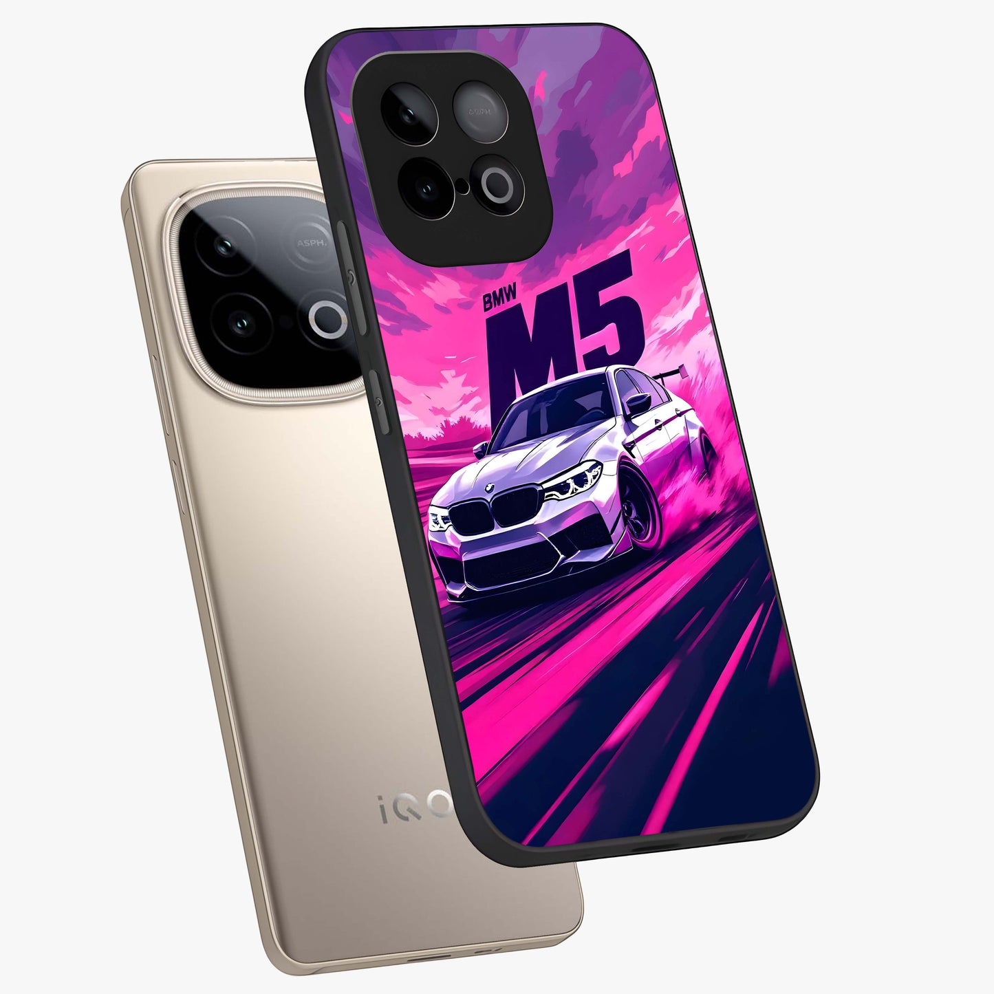 Velocity Drift Pulse Glass Case displayed in angled mockup highlighting dynamic drift design with sporty automotive aesthetic.