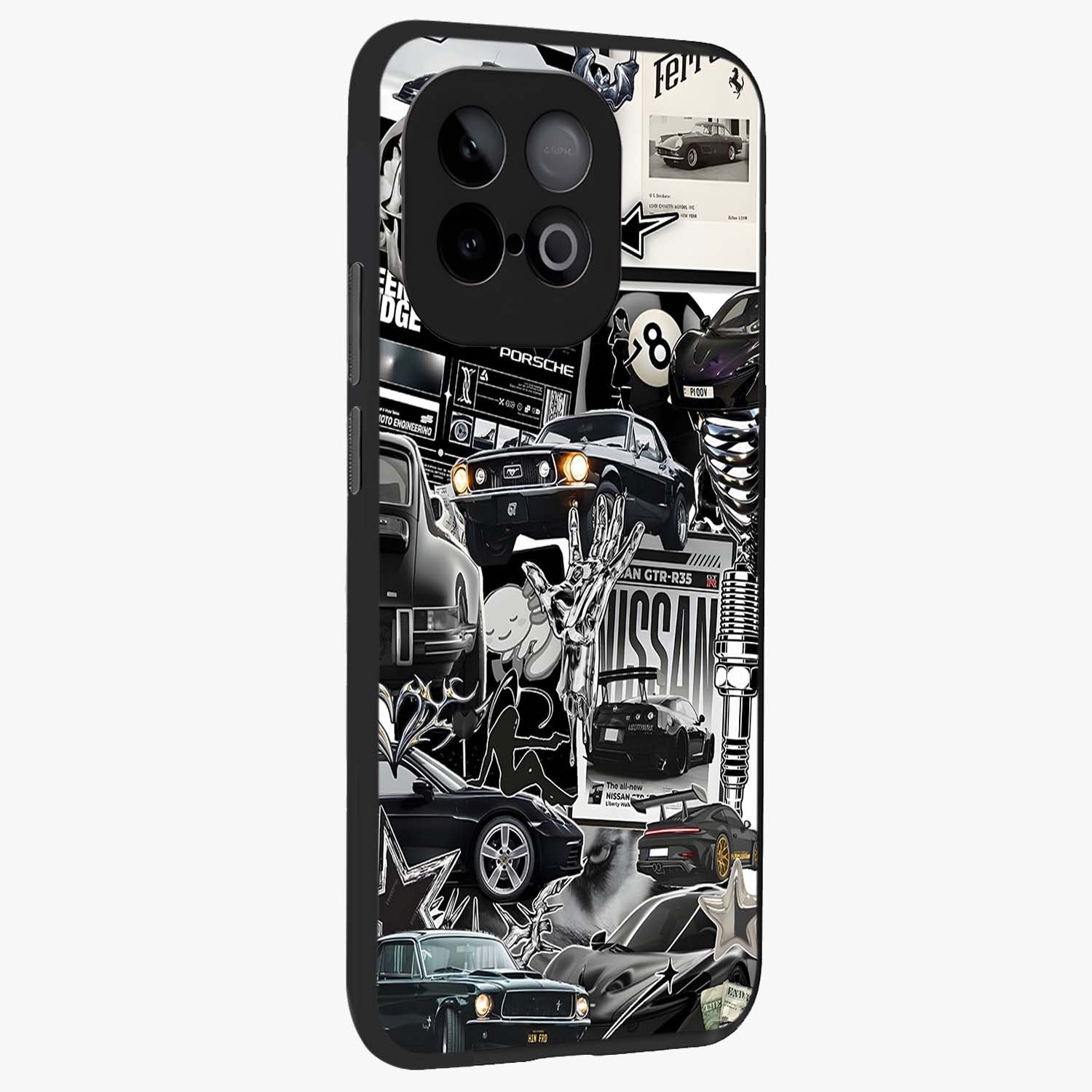 Aesthetic Dark Love Glass Case upright view showcasing dramatic romantic artwork with modern aesthetic style.