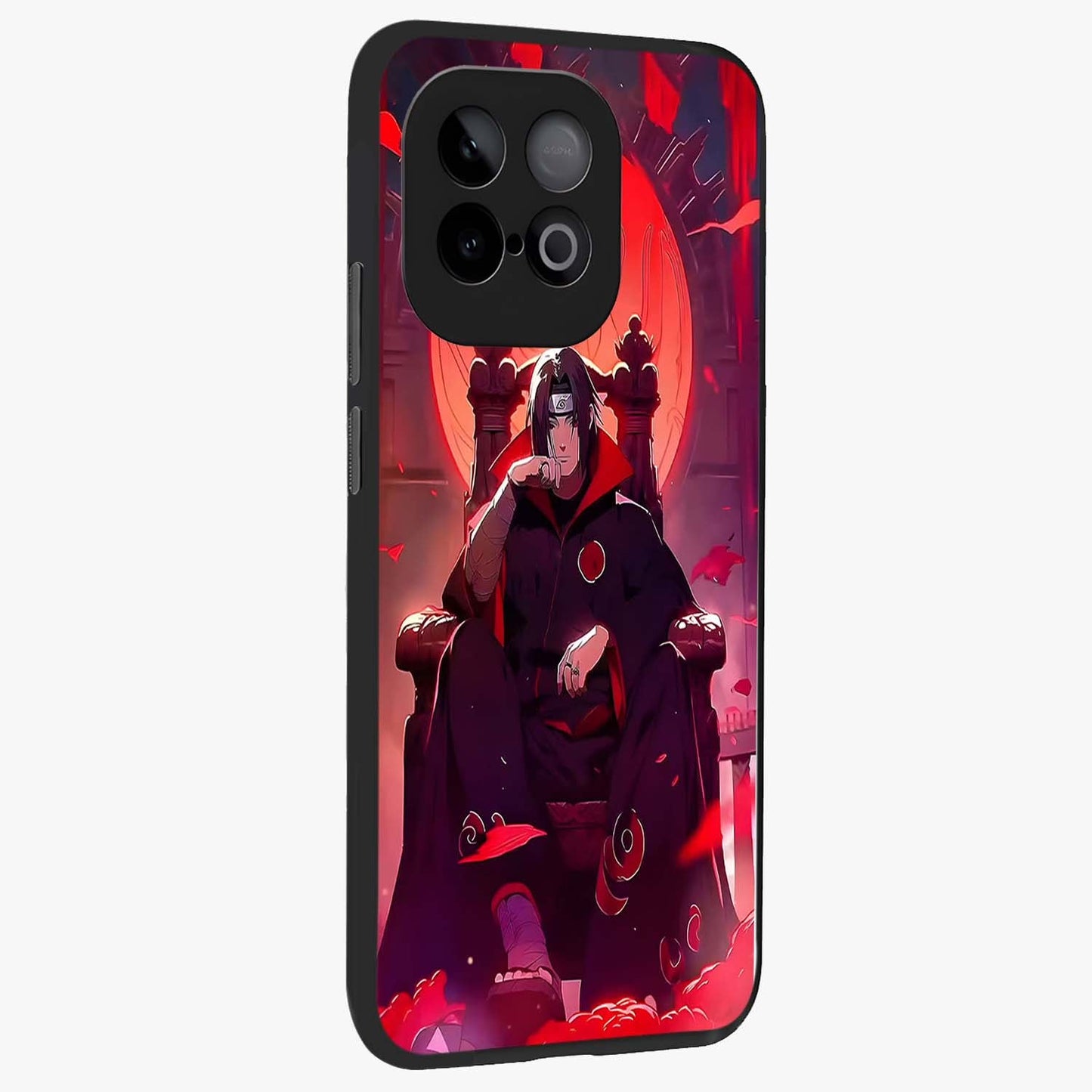 Blood Moon Sovereign Glass Case upright view showcasing powerful moon inspired artwork with cosmic aesthetic style.