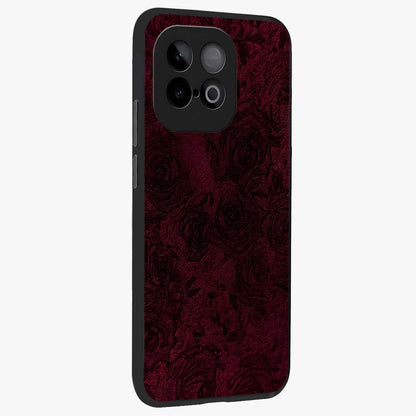 Crimson Fade Flow Glass Case upright view showcasing dynamic crimson flow artwork with stylish abstract theme.
