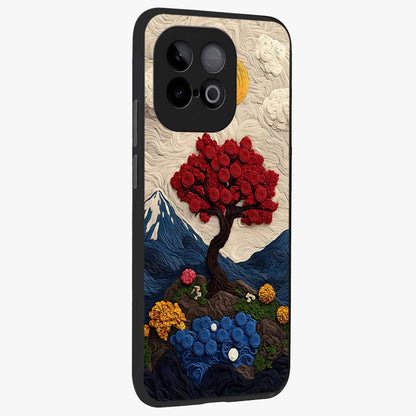 Eternal Nature Tapestry Glass Case upright view showcasing elegant nature tapestry design with decorative style.