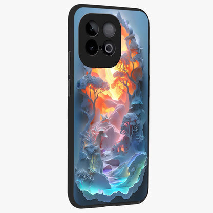 Glow Forest Portal Glass Case upright view showcasing enchanted forest portal artwork with fantasy nature theme.