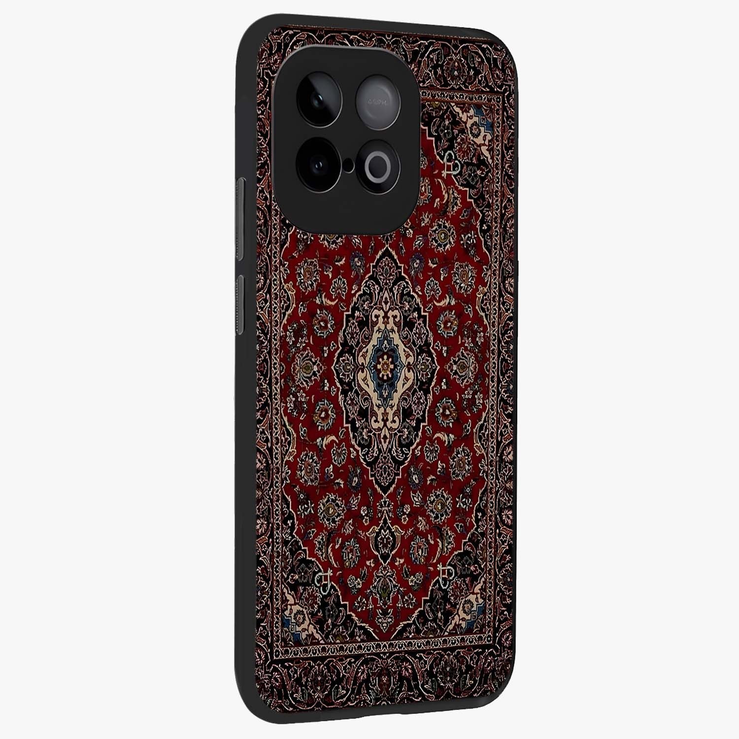Heritage Carpet Royale Glass Case upright view showcasing detailed ornamental artwork with luxurious traditional theme.