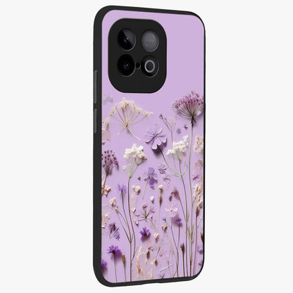Lavender Blossom Dream Glass Case upright view showcasing delicate lavender blossom artwork with peaceful floral theme.