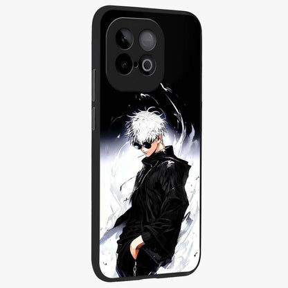Limitless Shadow King Glass Case upright view showcasing bold shadow warrior artwork with epic fantasy theme.