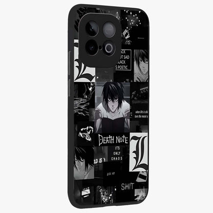 Midnight Chaos Mind Glass Case upright view showcasing expressive abstract artwork with bold dark theme.