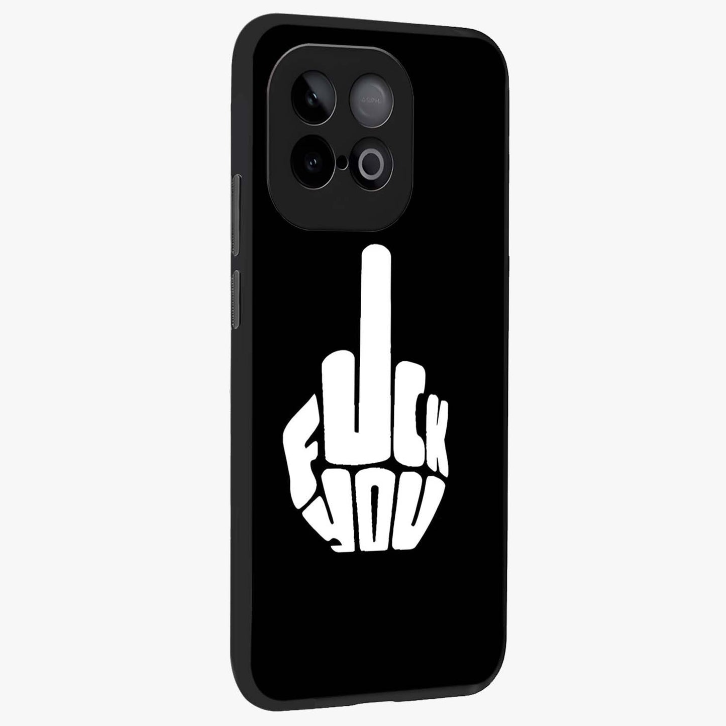 Rebel Mode On Glass Case upright view showcasing striking statement artwork with bold rebellious theme.