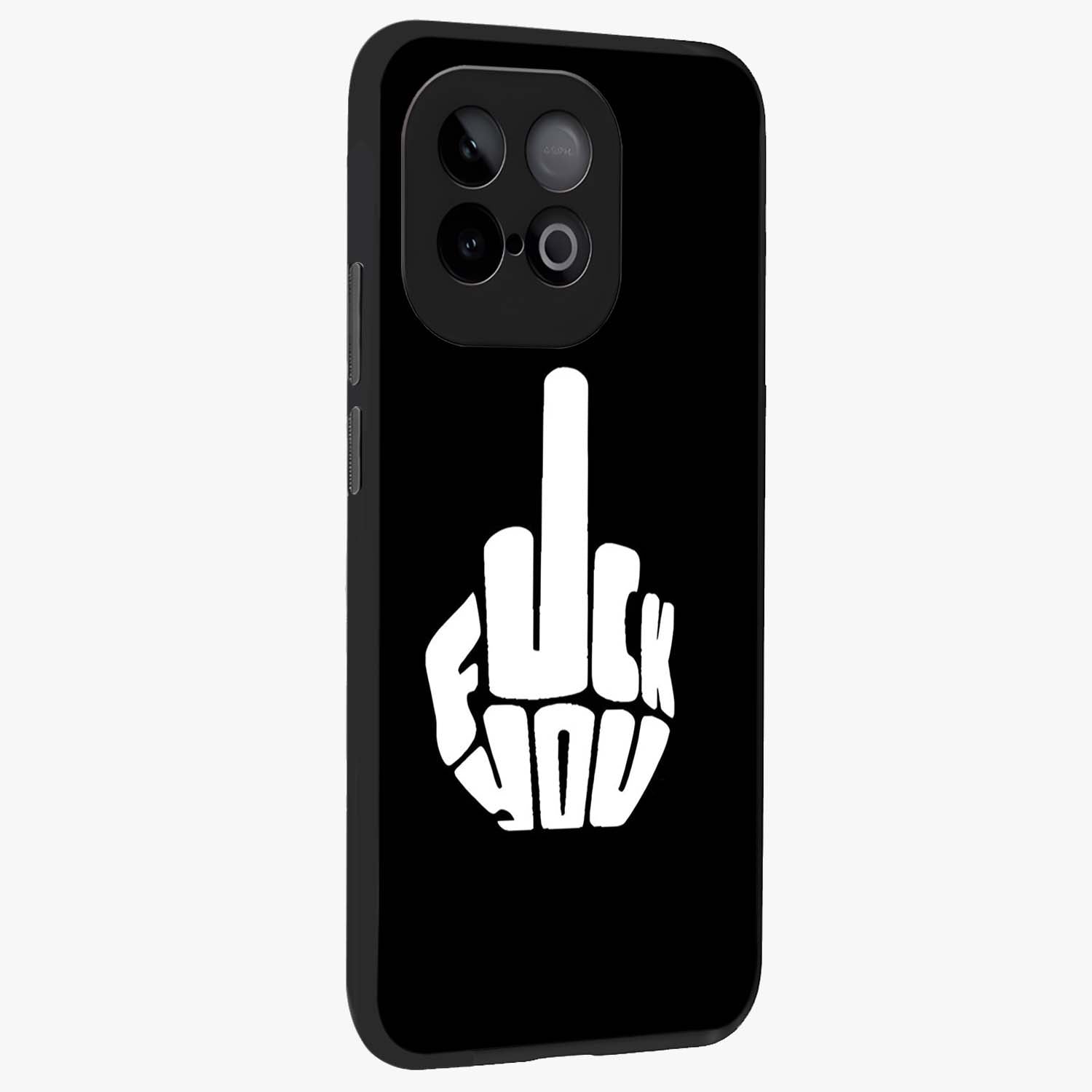 Rebel Mode On Glass Case upright view showcasing striking statement artwork with bold rebellious theme.