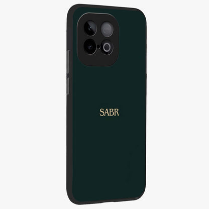 Sabr Minimal Patience Glass Case upright view showcasing calm minimalist artwork with motivational patience theme.