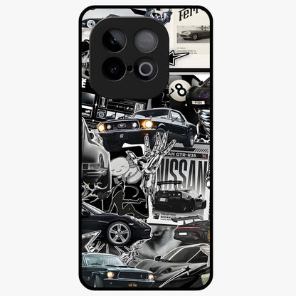 Aesthetic Dark Love Glass Case showing flat back view with dark romantic artwork and glossy glass finish.