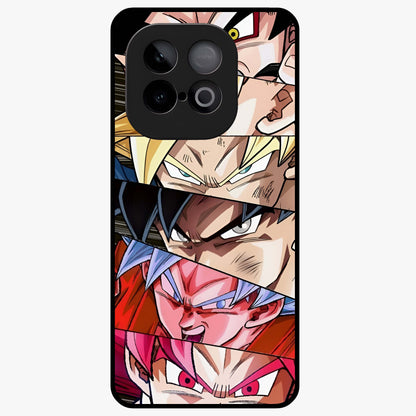 Anime Character Glass Case showing flat back view with vibrant anime artwork and glossy glass finish.