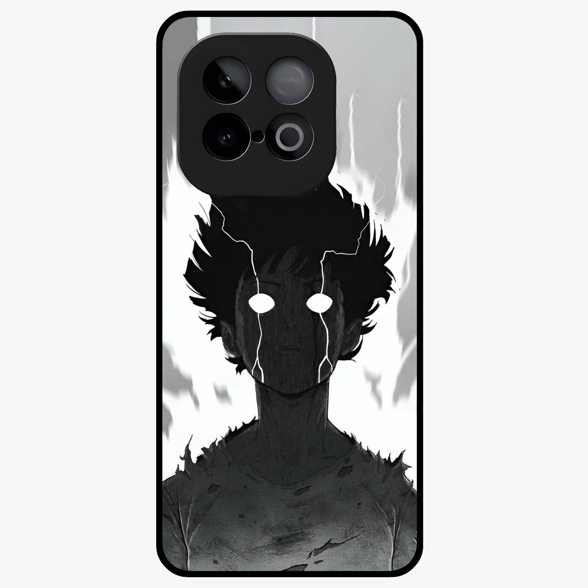 Awakened Inner Rage Glass Case showing flat back view with intense artistic artwork and glossy glass finish.