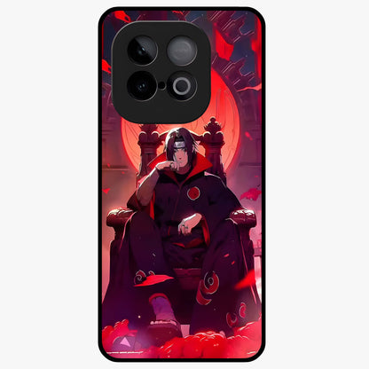 Blood Moon Sovereign Glass Case showing flat back view with mystical blood moon artwork and glossy glass finish.