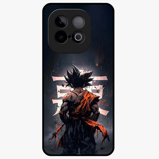 Dark Warrior In Rain Glass Case showing flat back view with warrior artwork in rainy atmosphere and glossy glass finish.