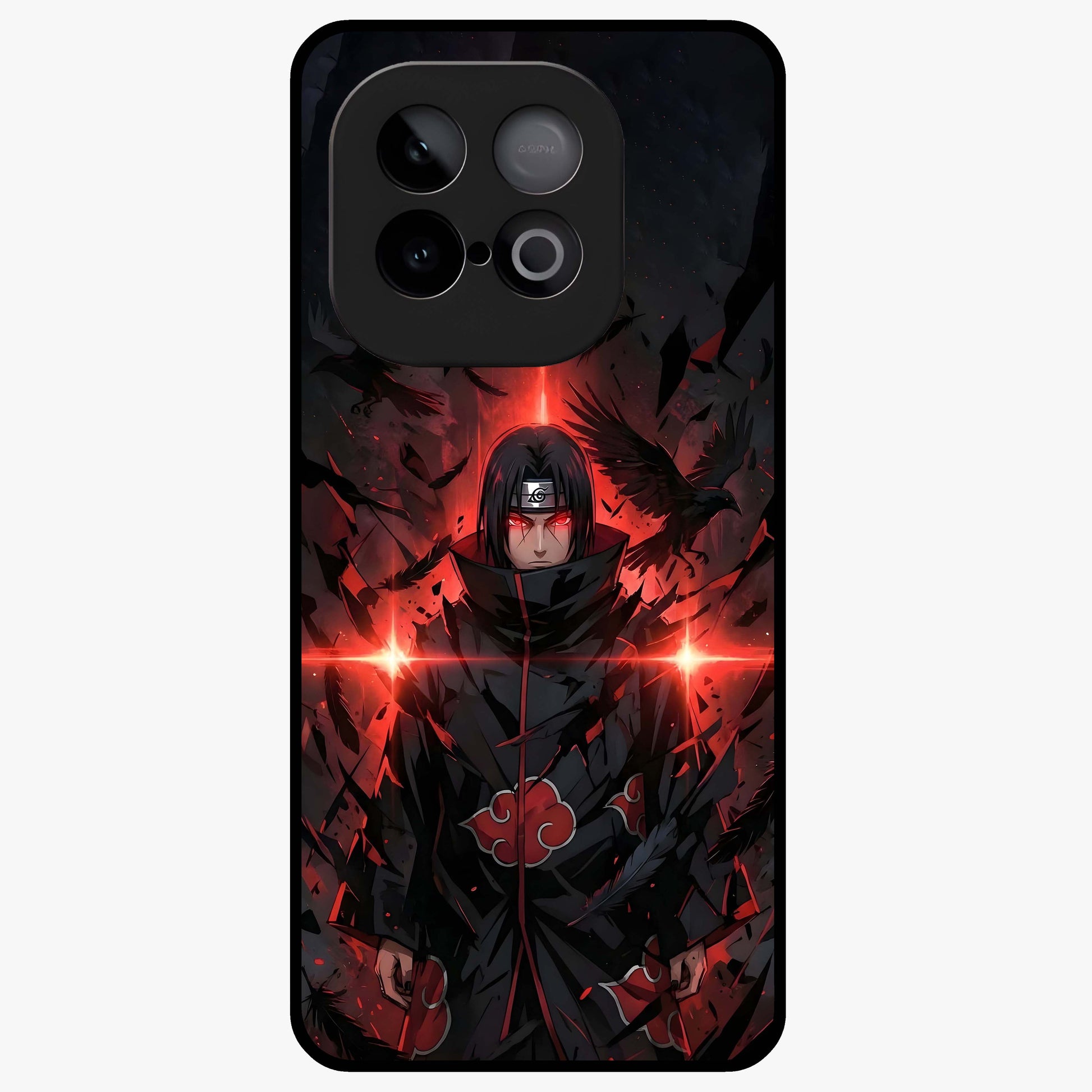 Focus Mode On Glass Case showing flat back view with bold motivational typography design and glossy glass finish.