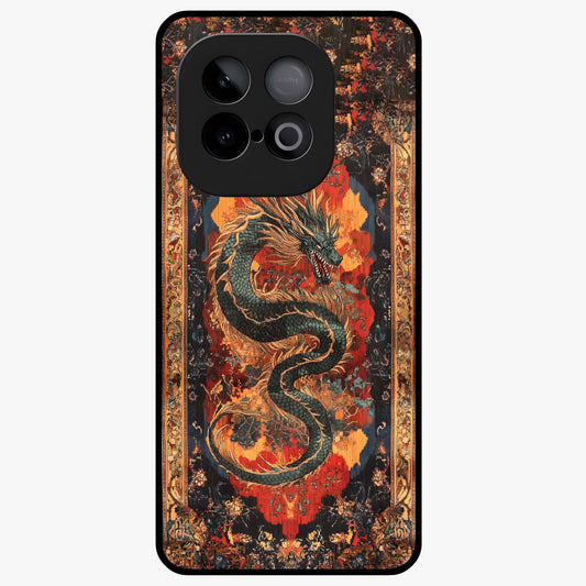 Inferno Dragon Soul Glass Case showing flat back view with fiery dragon artwork and glossy glass finish.