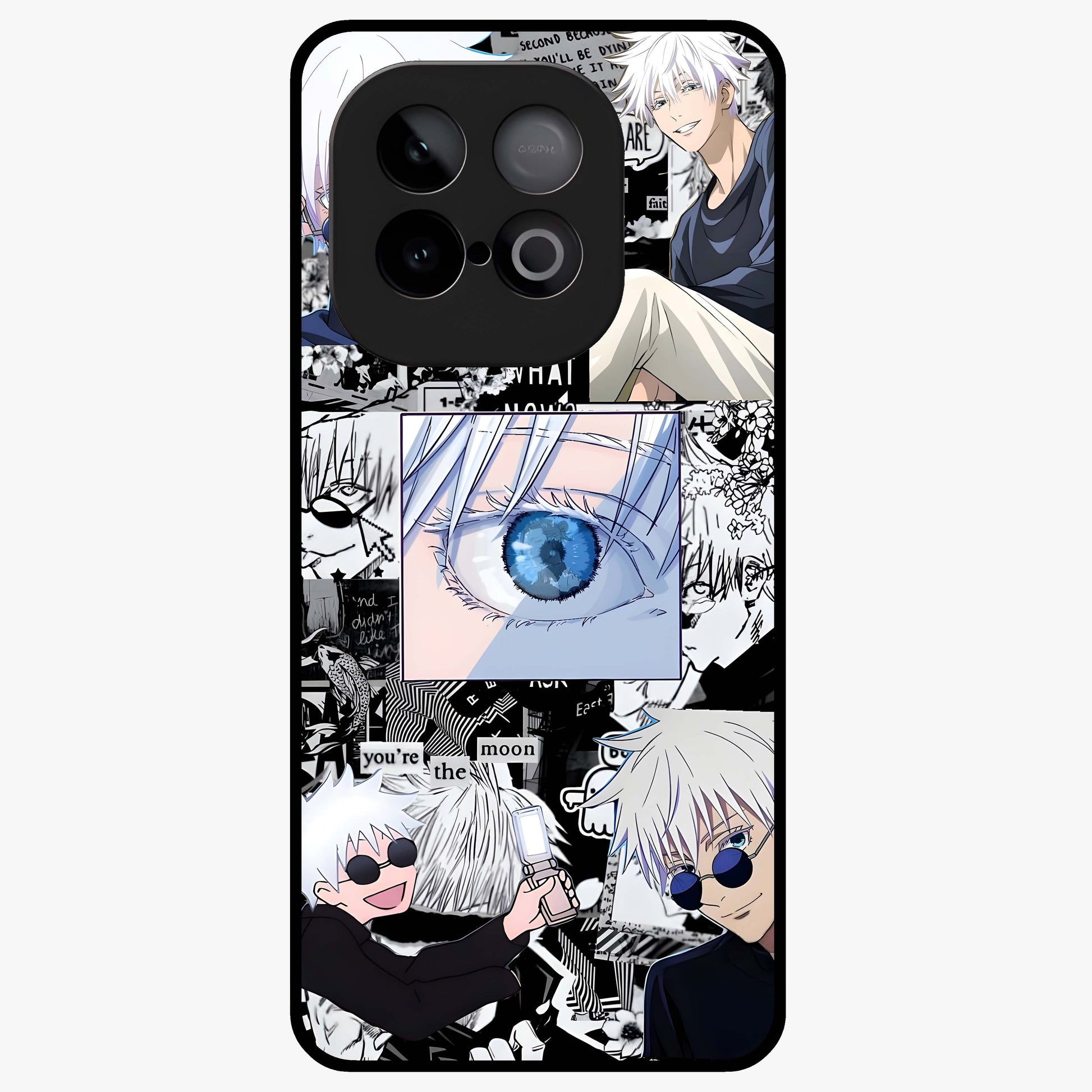 Infinity Sorcerer Chaos Glass Case showing flat back view with mystical sorcerer themed artwork and glossy glass finish.