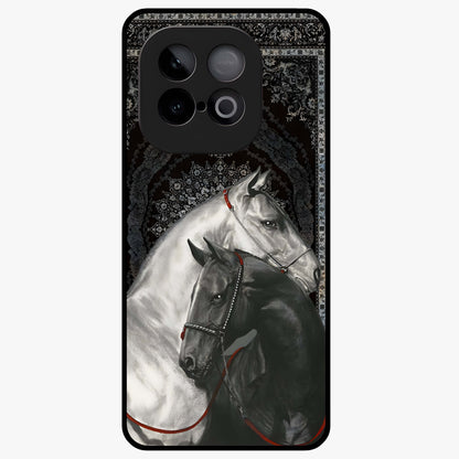 Majestic Ride Legacy Glass Case showing flat back view with powerful automotive inspired artwork and glossy glass finish.