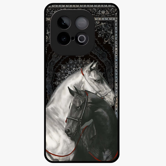 Majestic Ride Legacy Glass Case showing flat back view with powerful automotive inspired artwork and glossy glass finish.