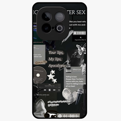 Midnight Love Echo Glass Case showing flat back view with romantic midnight themed artwork and glossy glass finish.