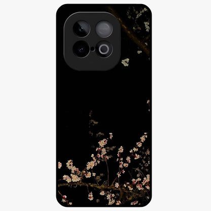 Petal Moon Light With Custom Name Glass Case showing flat back view with floral moonlight artwork and personalized name design.
