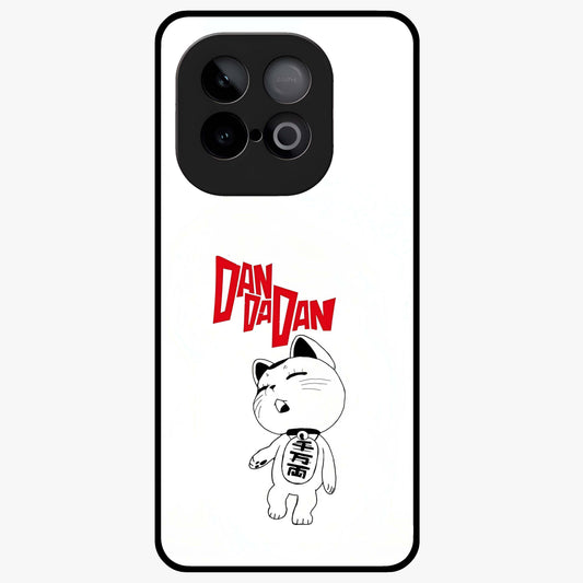 Playful Spirit Charm Glass Case showing flat back view with cheerful charm themed artwork and glossy glass finish.