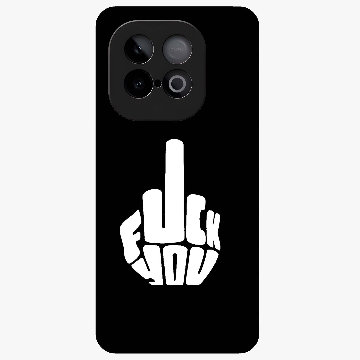 Rebel Mode On Glass Case showing flat back view with bold rebellious typography artwork and glossy glass finish.