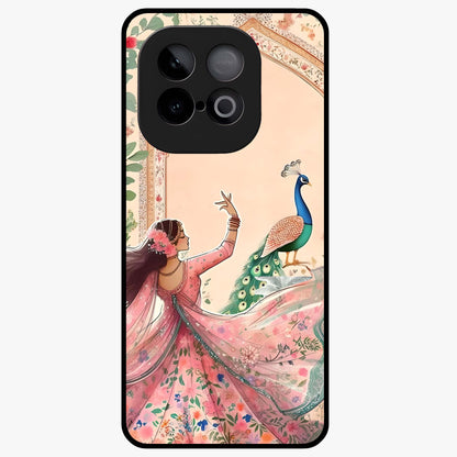 Royal Grace Muse Glass Case showing flat back view with elegant artistic artwork and glossy glass finish.
