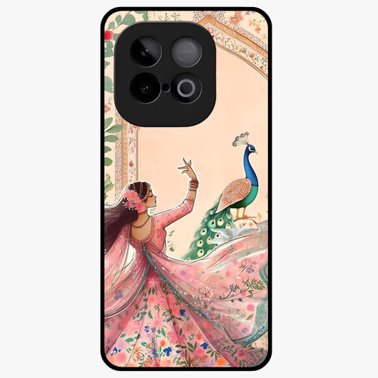 Royal Grace Muse Glass Case showing flat back view with elegant artistic artwork and glossy glass finish.