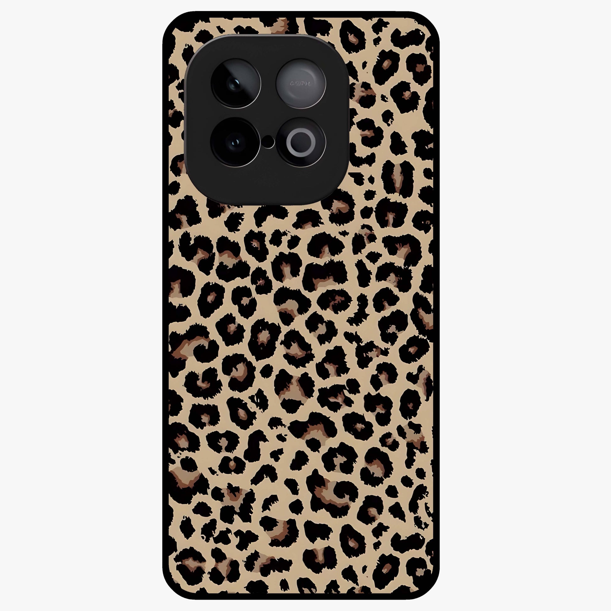 Savage Chic Pattern Glass Case showing flat back view with stylish patterned artwork and glossy glass finish.